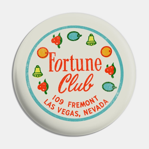 Retro Vintage the Fortune Club Casino Dowtown Las Vegas Pin by StudioPM71