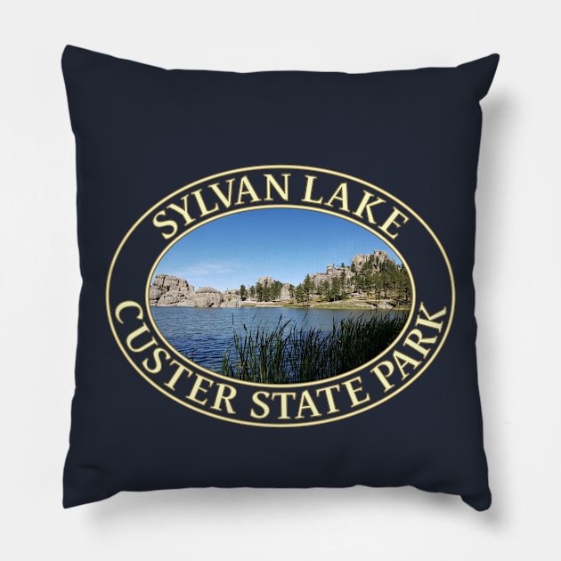 Sylvan Lake at Custer State Park in South Dakota Pillow by GentleSeas