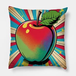 Retro 1950s Comic Book Apple Pillow