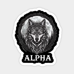Alpha Wolf – Tribal Moon Guardian Magnet