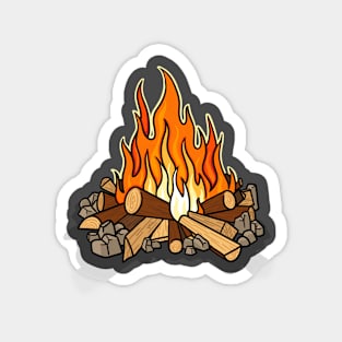 Cosy Campfire Digital Illustration Magnet