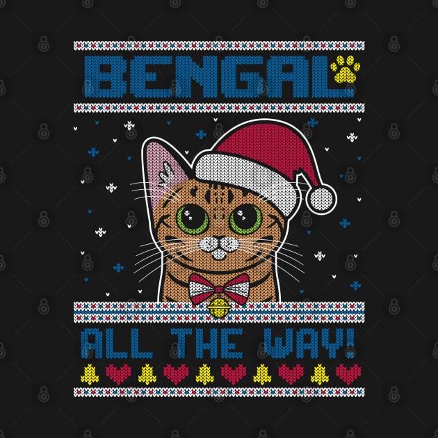 Bengal All The Way - Ugly Christmas Sweater by Kitty Cotton