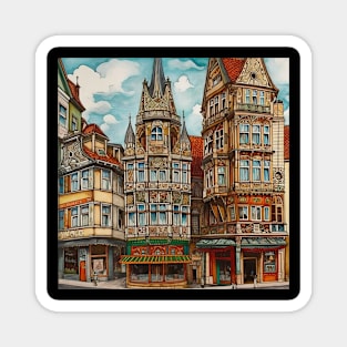 Erfurt city drawing Magnet