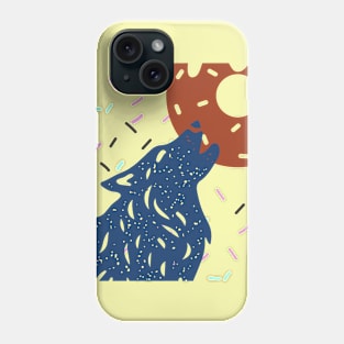 Wolf howl at donut moon Phone Case