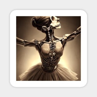 Ballet Skeleton Gothic Dancing Ballet Magnet