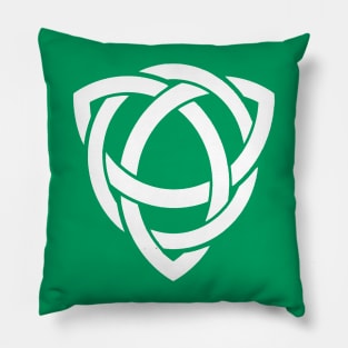 Trinity Celtic Knot In White Pillow