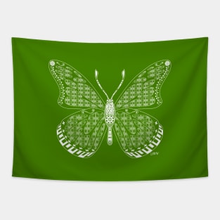 green jade butterfly ecopop in mexican pattern Tapestry