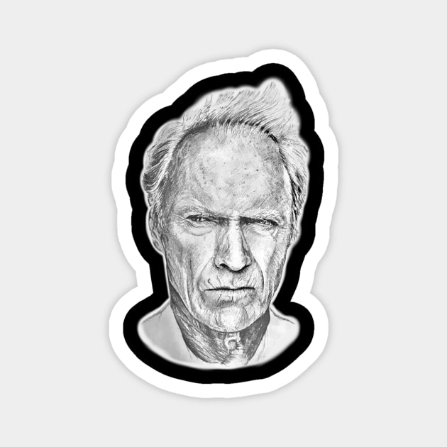 Clint Eastwood Magnet by JIMDOWNTATTOOS