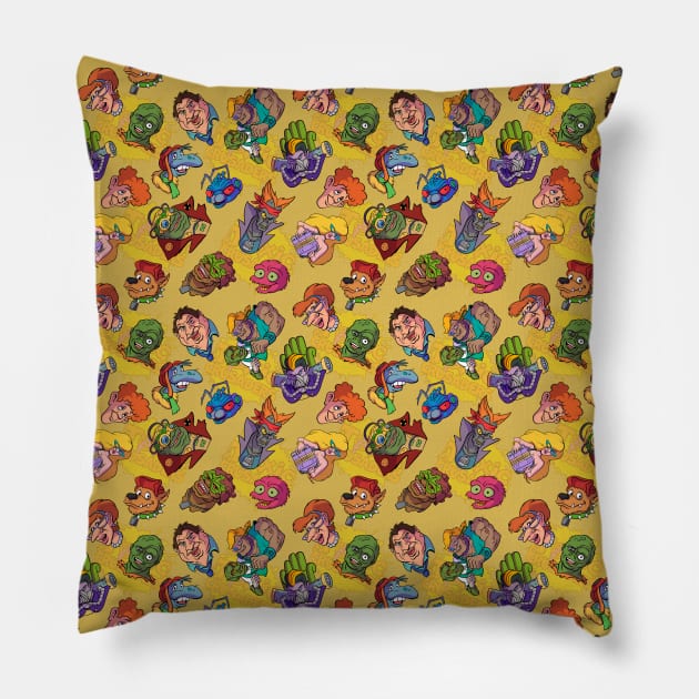 toxic heroes of tromaville crusaders avengers cartoon y Pillow by Creepsandbabes