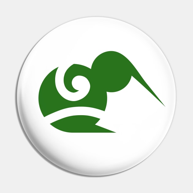 Kiwi Koru Greenstone Pin by OrangeCup