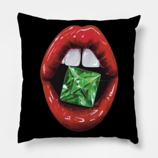 Lips with Emerald Pillow