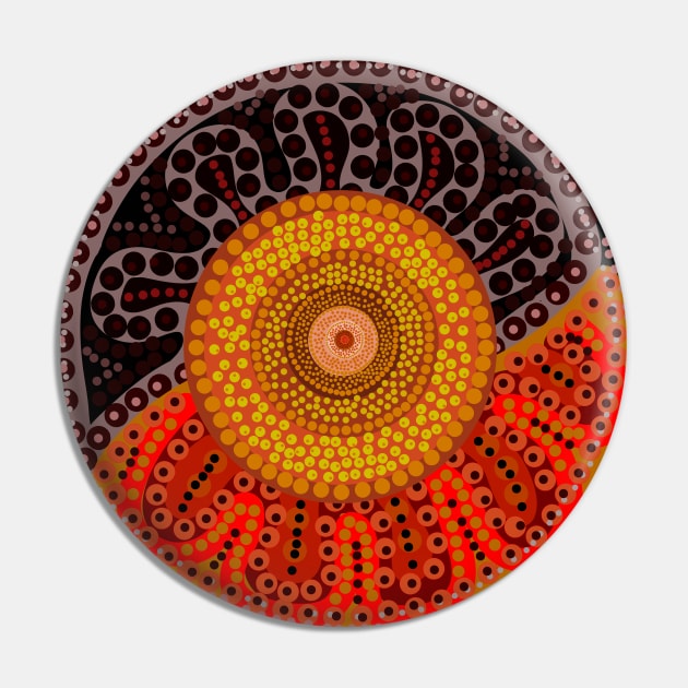 Australian Aboriginal Sun Pin by Graograman