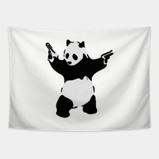 Banksy Pandamonium Armed Panda Tapestry