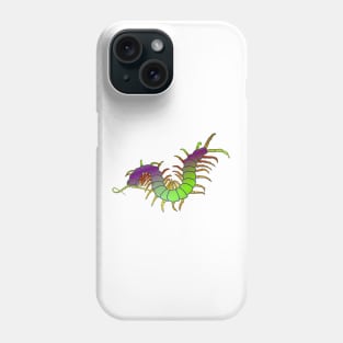 Purple/Lawn-Green Centipede Phone Case