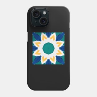 Yellow, green and blue star pattern Phone Case