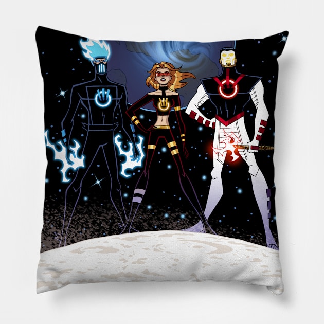 SECTOR CITY 3 - "EARTHRISE" Pillow by INK&EYE CREATIVE