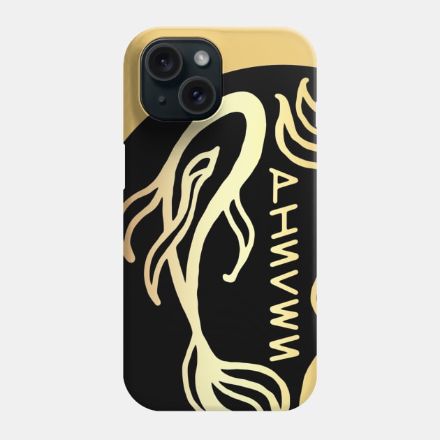 Pisces Golden Zodiac Symbol Phone Case by FreeSpiritMeg