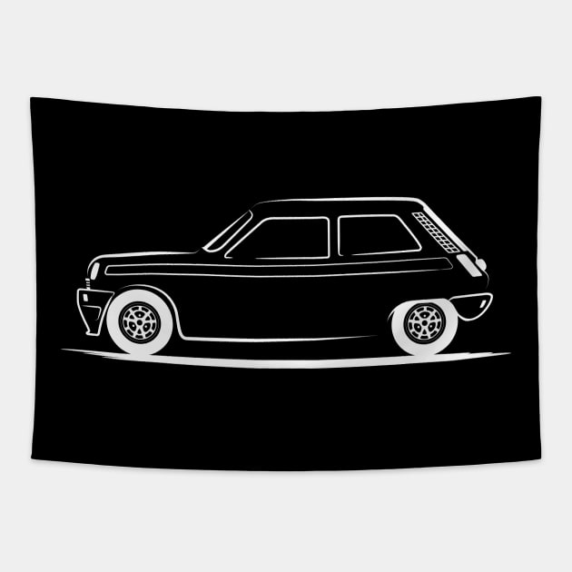 Renault 5 Le Car White Tapestry by PauHanaDesign