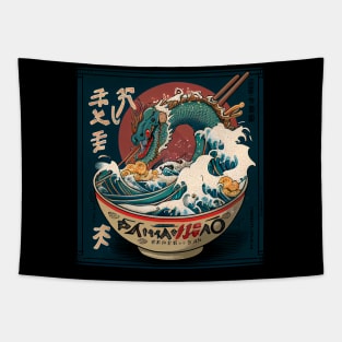 Ramen of Kanagawa  monster dragon in sea Tapestry