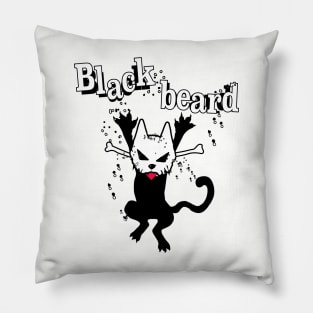 Blackbeard pirate Cat - crazy cat Pillow