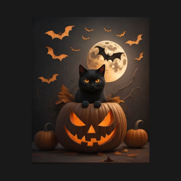 Halloween Pumpkin Cat 6 by SolidClouds