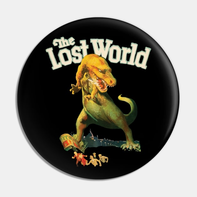 The Lost World, Vintage 1925 Monster Movie Poster Pin by VintageArtwork