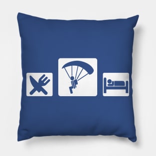 Eat sleep skydive (white) Pillow