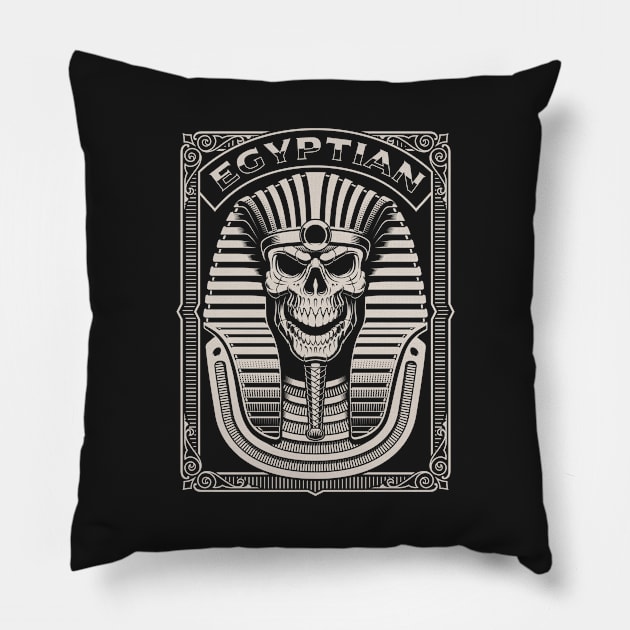 Egyptian Pharaoh Skull Pillow by Edgeofnowhere