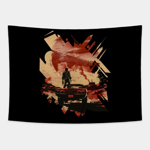 road warrior design Tapestry by javierparra