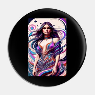 Abstract Fashion Style Female Model Art Pin