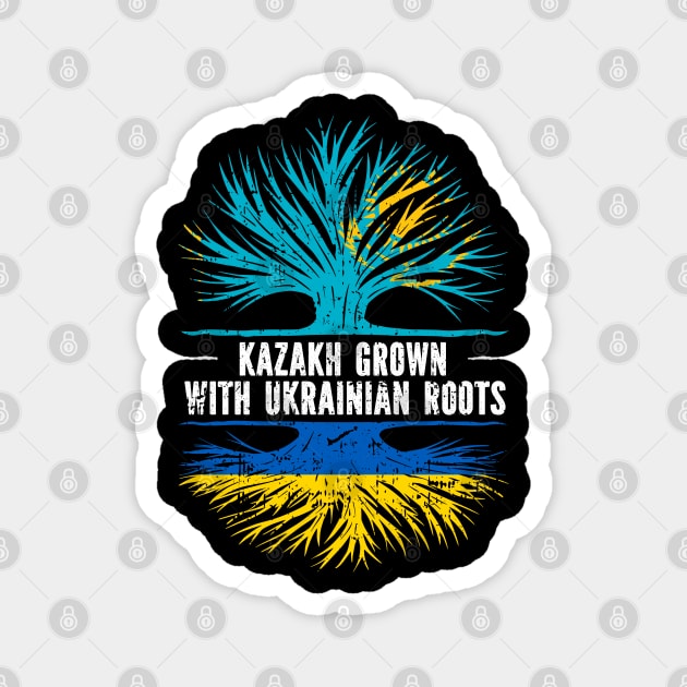Kazakh Grown with Ukrainian Roots Flag Magnet by silvercoin