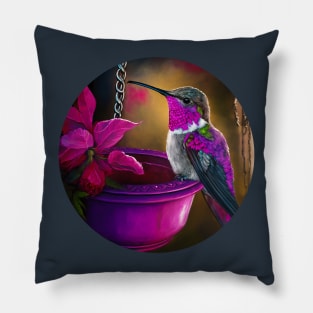 Beautiful Hummingbird and Flower Pillow