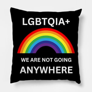 Gay Pride We Are not Going Anywhere LGBT Lesbian Trans Gift For LGBTQIA Rainbow Family Queer Intersex Asexual Protest Pillow