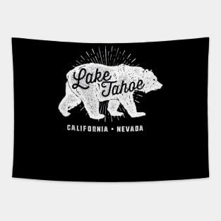 Lake Tahoe Vintage Retro Bear California Nevada Tapestry