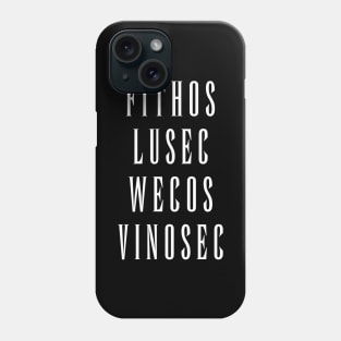 Fithos Lusec Wecos Vinosec Succession Of Witches Love (White Text) Phone Case