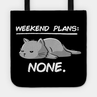 No Weekend Plans - Lazy Cute Funny Cat Gift Tote