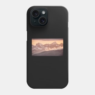 Fiery Sky, Snowy Mountains Phone Case