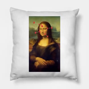 Gioconda - Mona Lisa instagram filters - Love hearts Pillow