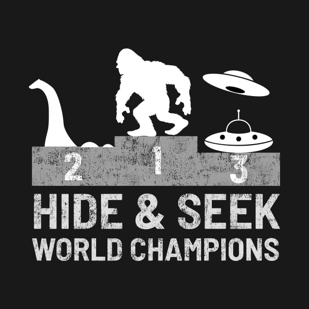 Bigfoot UFOs Nessie Hide and Seek World Champion by peter2art