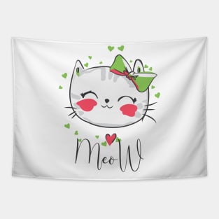 Cute cat drawing Tapestry