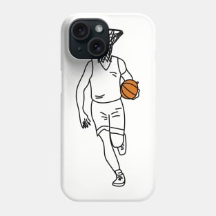 Basket Head, basketball player drawing with a hoop for a head! Phone Case