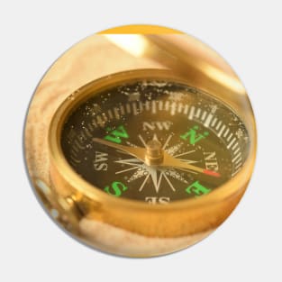 Compass in Sand Pin