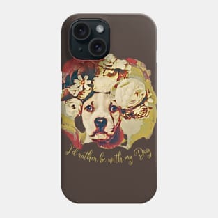 I'd rather be with my Dog (pit bull flowers) Phone Case