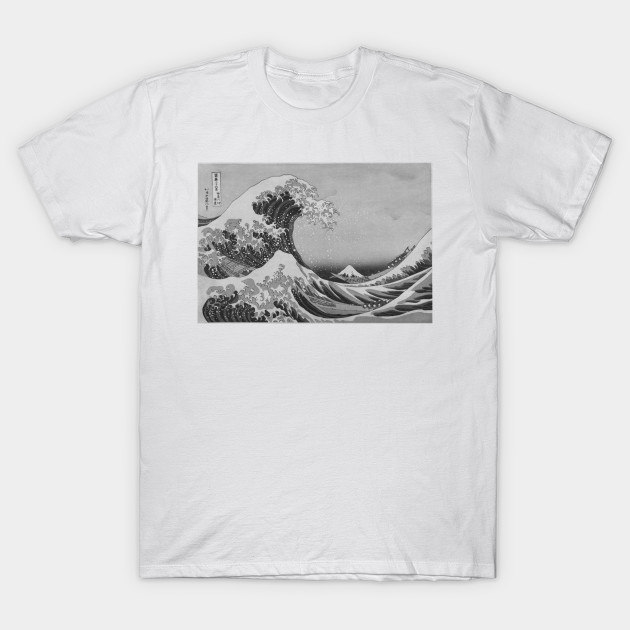 Black And White Japanese Great Wave Off Kanagawa By Hokusai Wave