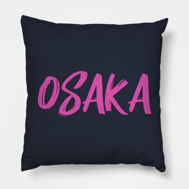 Osaka (pink) Pillow by My Geeky Tees - T-Shirt Designs