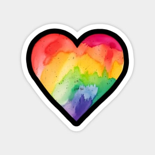 Rainbow Heart Watercolor Rainbow Gradient T-Shirt Magnet