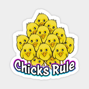 Chicks Rule White Magnet