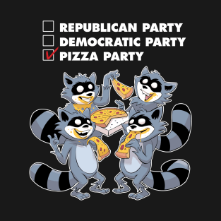 Raccoon Pizza Party T-Shirt