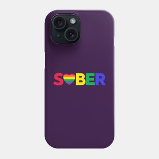 Sober Rainbow Heart Phone Case