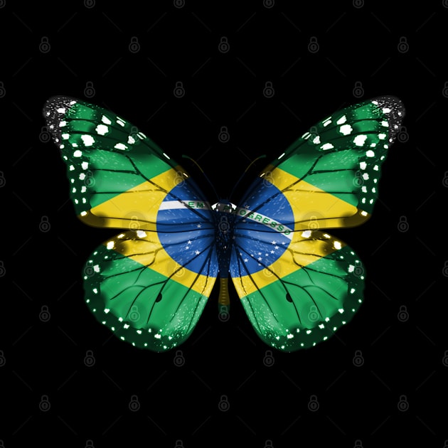 Brazilian Flag  Butterfly - Gift for Brazilian From Brazil by Country Flags